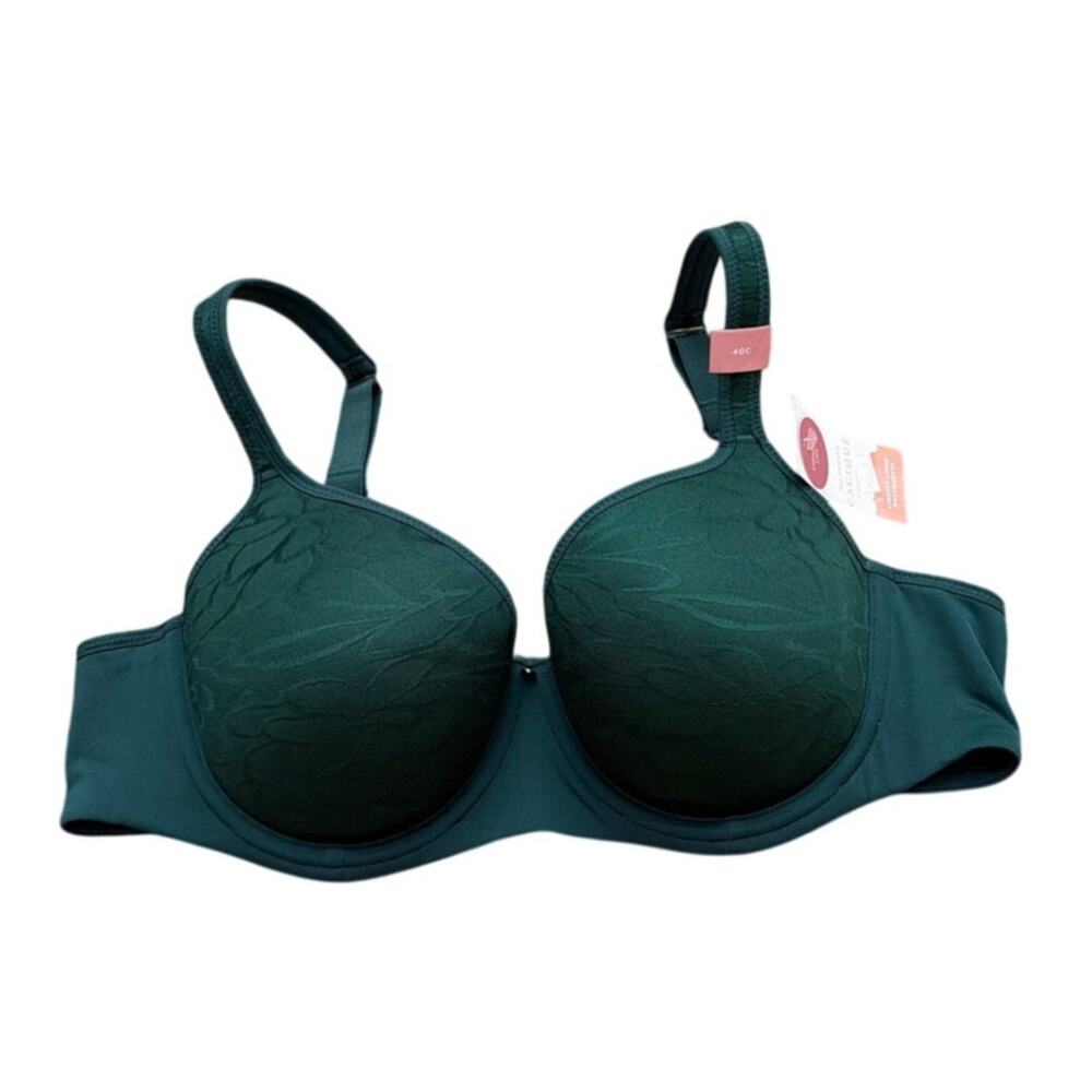 Cacique Lightly Lined Balconette Bra Green Size 40C New